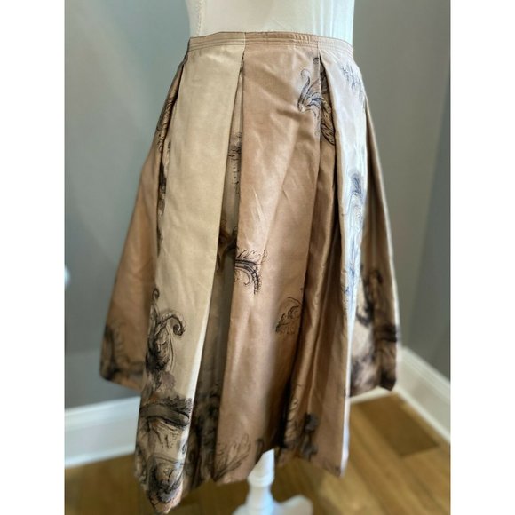 PRADA Silk Pleated Bubble Midi Paisley Skirt 6 - Picture 5 of 10